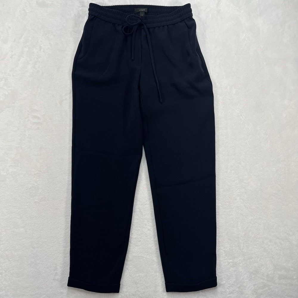 J. Crew Pull On Pants Womens‎ 0 Navy Drawstring Athleisure Jogger Fitness